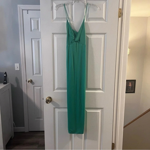 Zara Kelly Green Knotted Slip Dress Size Small - Picture 8 of 10